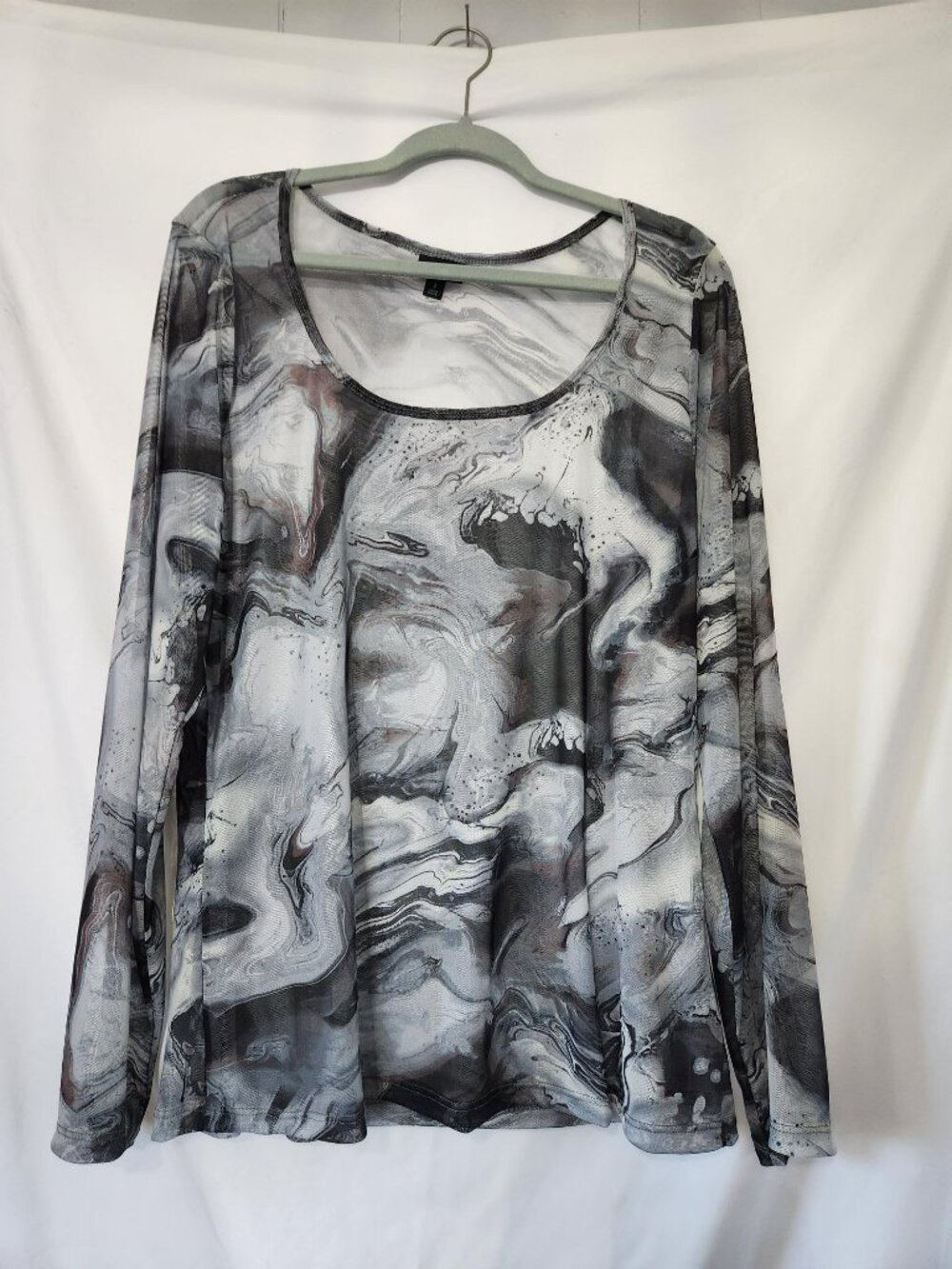 Torrid Mesh Scoop Neck Top Marble Print Size 3 3X